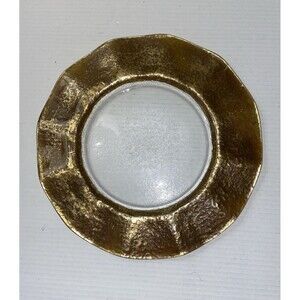 Beautiful 13” Hand Painted Venetian Glass & Gold Leaf Charger